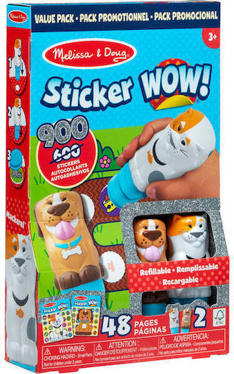 Spinmaster Melissa & Doug Sticker Wow Sticker-stempelset 2er-pack Tiere