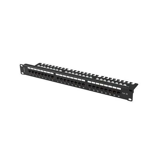 Lanberg Patch Panel 24port 1u 19" Cat 5e Utp Black Ppu5-1124-b
