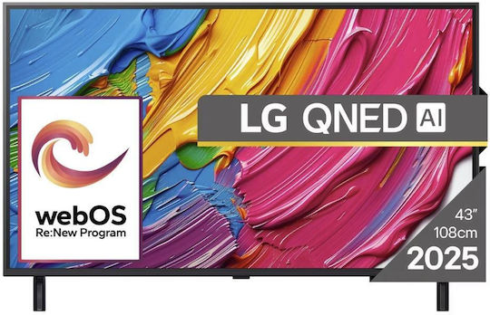 LG Smart Τηλεόραση 43" 4K UHD QNED QNED80A HDR (2025) 43QNED80A3A