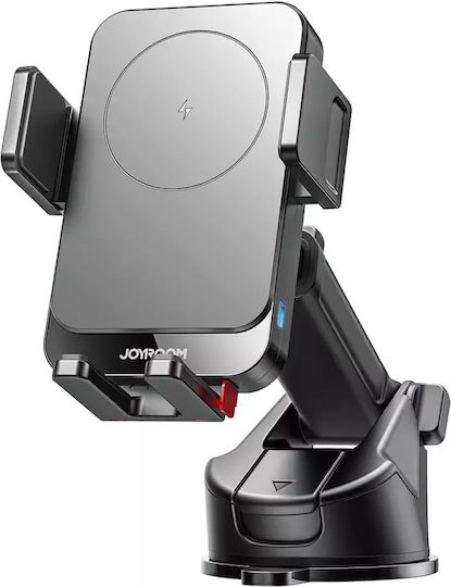 Joyroom Βάση Κινητού Αυτοκινήτου με Ρυθμιζόμενα Άγκιστρα και Ασύρματη Φόρτιση Μαύρη JR-ZS241S