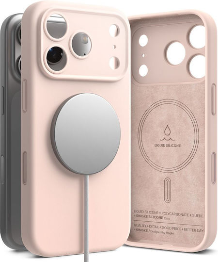Ringke Silicone Magnetic Back Cover Σιλικόνης Ροζ (iPhone 17 Pro Max)