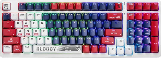 A4Tech Bloody S98 Gaming Μηχανικό Πληκτρολόγιο με BLMS Red Plus διακόπτες και RGB φωτισμό (Αγγλικό US) Sports Navy