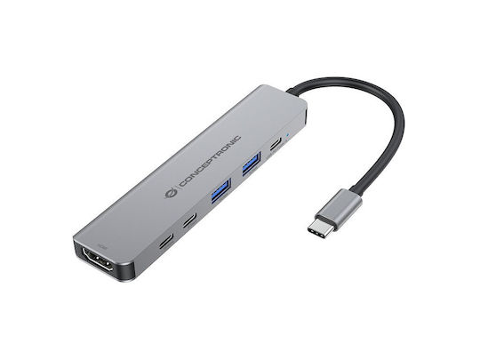 Conceptronic USB-C Docking Station με HDMI 4K PD Γκρι (DONN33G)