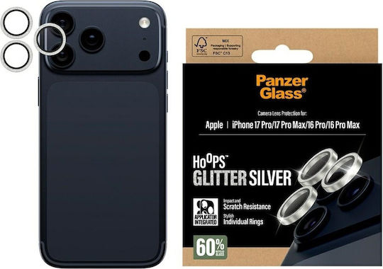 PanzerGlass Hoops Προστασία Κάμερας Tempered Glass Ασημί για το iPhone 17 Pro, iPhone 17 Pro Max, iPhone 16 Pro PG15828