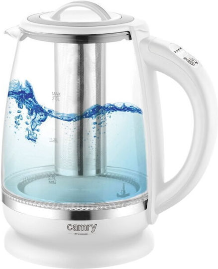 Camry Βραστήρας 2lt 1850W Λευκός CR1290