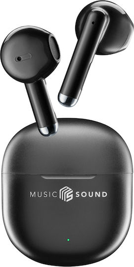 Cellular Line Breeze Earbud Bluetooth Handsfree Ακουστικά με Θήκη Φόρτισης Μαύρα