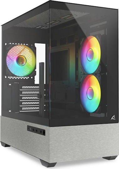 Sharkoon MK7 ARGB Gaming Mini Tower Κουτί Υπολογιστή με Πλαϊνό Παράθυρο Μαύρο