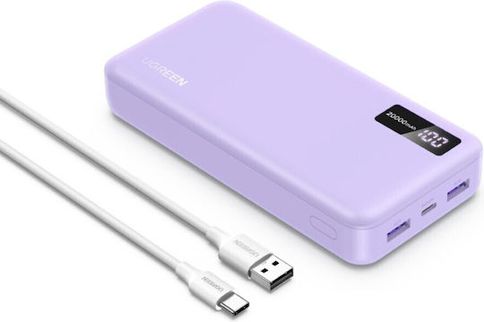 Ugreen PB312 Power Bank 20000mAh 20W με 2 Θύρες USB-A και Θύρα USB-C Power Delivery Μωβ