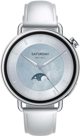 Xiaomi Watch S4 Aluminium 41mm Αδιάβροχο με Παλμογράφο (White)