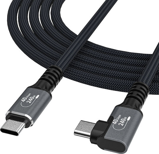 Wozinsky USB 2.0 Cable USB-C male - USB-C / Thunderbolt 4 / Thunderbolt 3 / DisplayPort 240W Μαύρο 2m