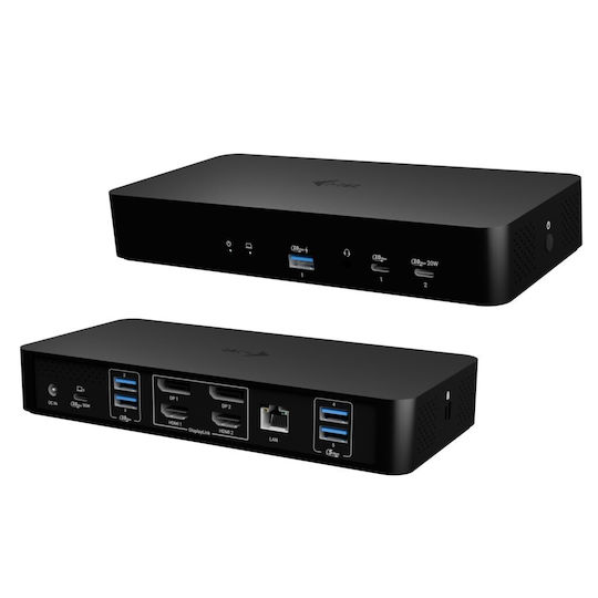 i-tec USB-C Docking Station με HDMI/DisplayPort 4K PD Ethernet Μαύρο (CAINTGDUAL4KDOCPD)