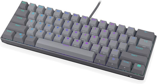 Endorfy Thock V2 Compact Gaming Μηχανικό Πληκτρολόγιο με Custom Red διακόπτες και RGB φωτισμό (Αγγλικό US) Γκρι