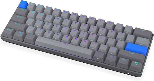 Endorfy Thock V2 Compact Wireless Ασύρματο Gaming Μηχανικό Πληκτρολόγιο 60% με Gateron Yellow διακόπτες και RGB φωτισμό (Αγγλικό US) Γκρι