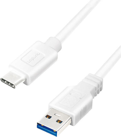 LogiLink USB 3.2 Cable USB-C male - USB-A 15W Λευκό 2m CU0176