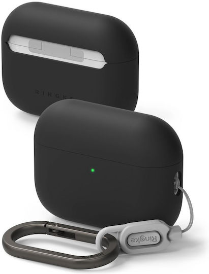 Ringke Silicone Θήκη Σιλικόνης με Γάντζο σε Μαύρο χρώμα για Apple AirPods Pro 3