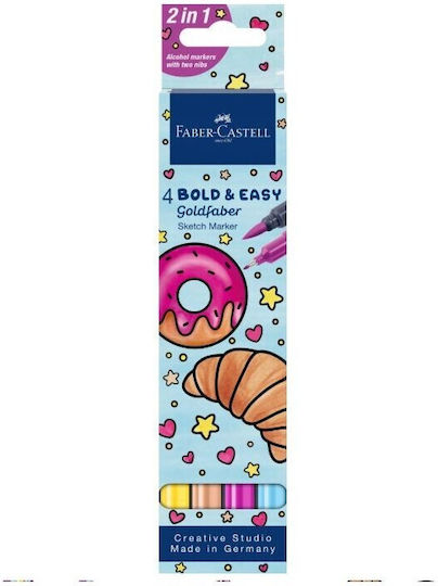 Faber-Castell Goldfaber Μαρκαδόροι Αλκοόλης Bold And Easy Σετ 4τμχ 164817