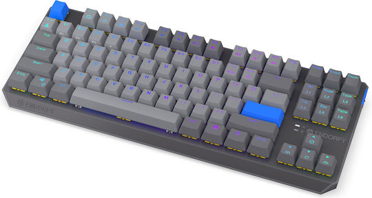 Endorfy Thock V2 TKL Ασύρματο Gaming Μηχανικό Πληκτρολόγιο Tenkeyless με Custom Red διακόπτες και RGB φωτισμό (Αγγλικό US) Γκρι