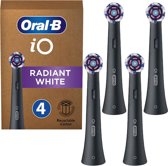 Oral-b Io Radiant Black Electric Toothbrush Replacement Heads 4 Pieces