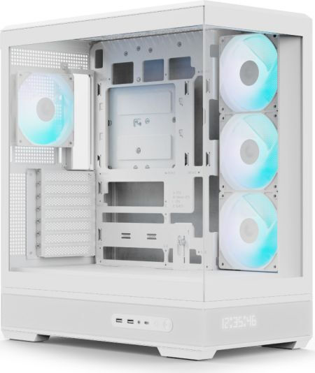 Aerocool P500B-Digi Gaming Midi Tower Κουτί Υπολογιστή με ARGB Φωτισμό Λευκό