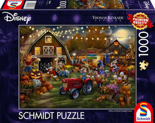 Thomas Kinkade Studios: Disney - Mickey & Minnie Pumpkin Festival. Puzzle 2D 1000pcs