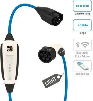 Nrgkick 16A Light Pure Φορητός Τριφασικός Σταθμός Φόρτισης 11kW με Ενσωματωμένο Καλώδιο Type 2
