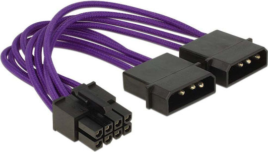 DeLock 8-Pin EPS - 4-Pin Molex Cable 0.15m Μωβ 83703