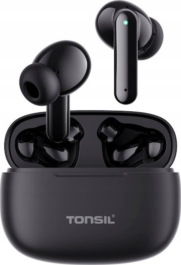 Tonsil T50BT In-ear Bluetooth Handsfree Ακουστικά με Θήκη Φόρτισης Μαύρα