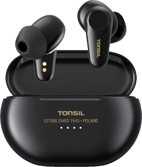 Tonsil T65BT In-ear Bluetooth Handsfree Ακουστικά με Αντοχή στον Ιδρώτα και Θήκη Φόρτισης Μαύρα