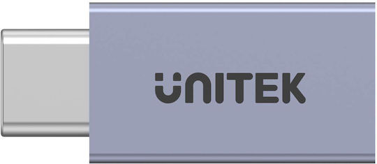 Unitek Μετατροπέας USB-C male σε USB-C female Γκρι 1τμχ A1038GY01