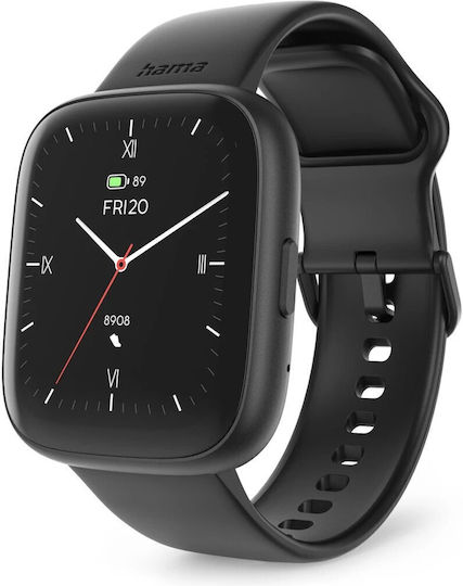 HAMA 4000 46mm Smartwatch με Παλμογράφο (Μαύρο)