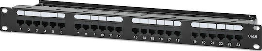 Intellinet Patch Panel 24port Cat 6 Black 721035
