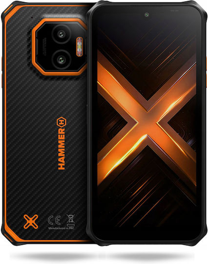 Hammer Energy X2 5G Dual SIM (6/128GB) Ανθεκτικό Smartphone Μαύρο-Πορτοκαλί