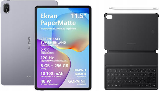 Huawei MatePad PaperMatte Edition 11.5" Tablet (8GB/256GB/US Keyboard & Stylus) Space Gray