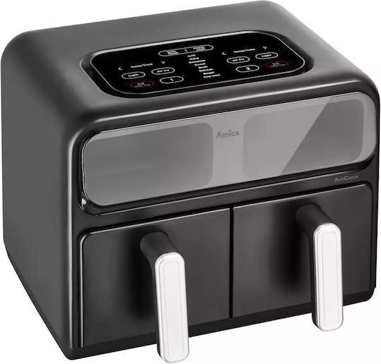 Amica Air Fryer με Διπλό Αποσπώμενο Κάδο 8lt Μαύρο 1367586