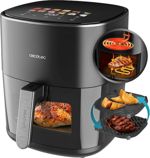 Cecotec 6500 Air Fryer με Διπλό Αποσπώμενο Κάδο 6.5lt Μαύρο