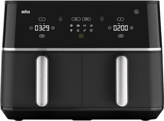 Braun Air Fryer με Διπλό Αποσπώμενο Κάδο 10lt Μαύρο 2101727