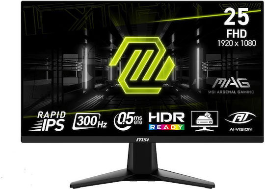 MSI Mag 255XF IPS Monitor 24.5" FHD 1920x1080 300Hz με Χρόνο Απόκρισης 0.5ms GTG