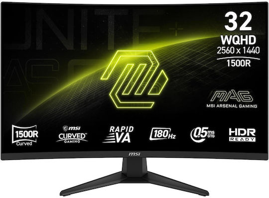 MSI MAG 321CQF E18 VA HDR Curved Gaming Monitor 31.5" QHD 2560x1440 180Hz με Χρόνο Απόκρισης 0.5ms GTG