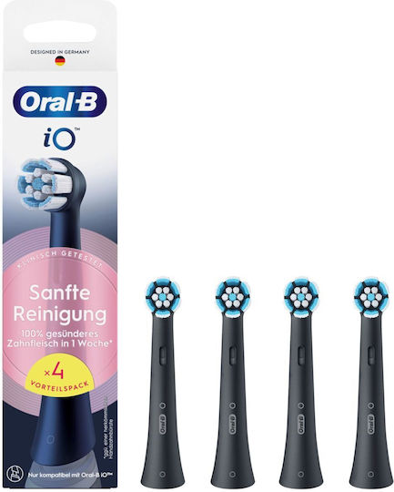 Oral-B iO Gentle Care Ανταλλακτικές Κεφαλές για Ηλεκτρική Οδοντόβουρτσα Black 4τμχ