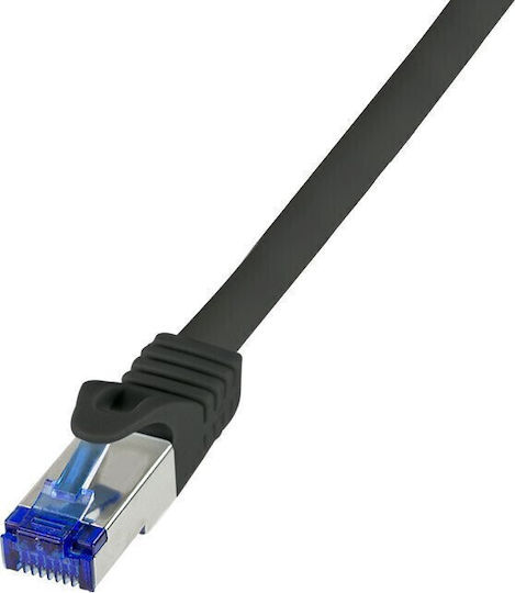LogiLink S/FTP Cat.6a Καλώδιο Δικτύου Ethernet 0.25m Μαύρο 1τμχ C6A013S