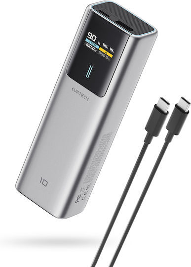 Cuktech Power Bank 10000mAh 150W με Θύρα USB-A και Θύρα USB-C Γκρι