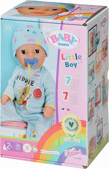ZAPF Creation Baby Born Σετ με Μωρό Κούκλα Little Boy για 2+ Ετών 36 εκ. 835692