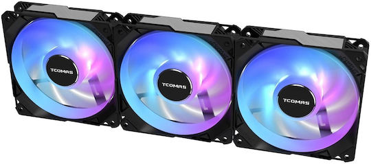 Tcomas FA200 Case Fan 120mm με RGB Φωτισμό 3τμχ