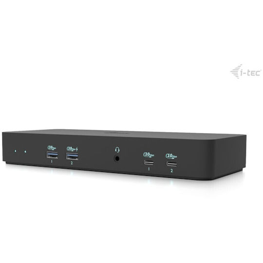 i-tec Display USB-C Docking Station με HDMI/DisplayPort 4K PD Ethernet και σύνδεση 3 Οθονών Μαύρο