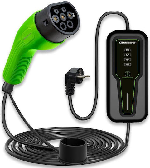 Qoltec Φορητός Σταθμός Φόρτισης 3.5kW με Ενσωματωμένο Καλώδιο Type 2 (52574)