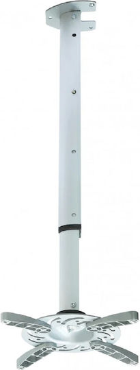 Techly Βάση Projector Οροφής ICA-PM-102 με Μέγιστο Φορτίο 15kg Ασημί