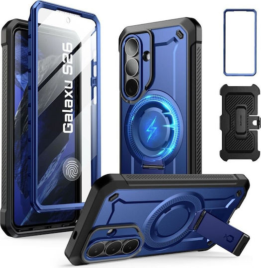 Supcase 360 Full Cover Σιλικόνης / Πλαστικό Σετ με Τζαμάκι Μπλε (Galaxy S26)