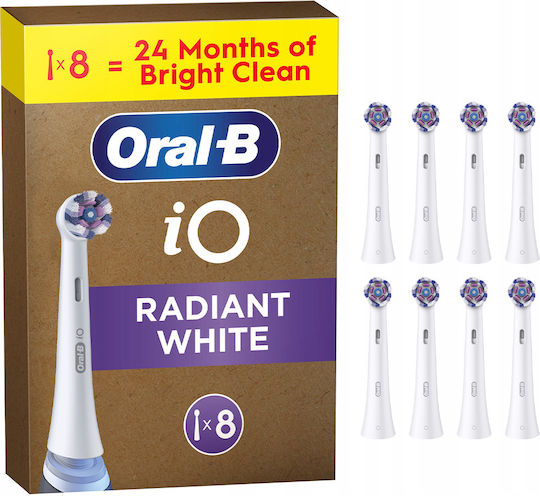 Oral-B Io Radiant White Ανταλλακτικές Κεφαλές για Ηλεκτρική Οδοντόβουρτσα 8τμχ