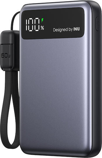 Iniu Pocket Pro Slim Ultra Rapide Power Bank 10000mAh 45W με Θύρα USB-C Μαύρο
