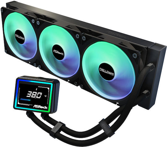 ASRock Challenger 360 Digital Υδρόψυξη Επεξεργαστή Τριπλού Ανεμιστήρα 120mm για Socket AM4/AM5/1700 με ARGB Φωτισμό